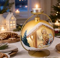 Julekugle med religiøst motiv til juletræ